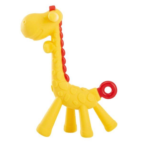 "Silicone giraffe teether for baby – safe and soothing teething toy"