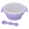 Silicone baby feeding bowl with suction base and spoon