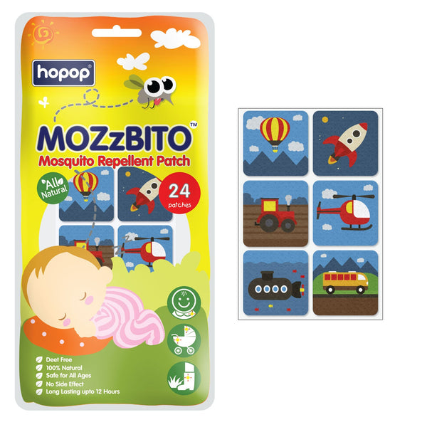 "Natural mosquito repellent patches for children – MoZzbito safe protection"
