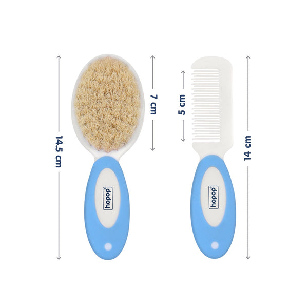 Hopop Natural Soft Bristle Hair Brush & Rounded Teeth Comb Set - Dezine Kids