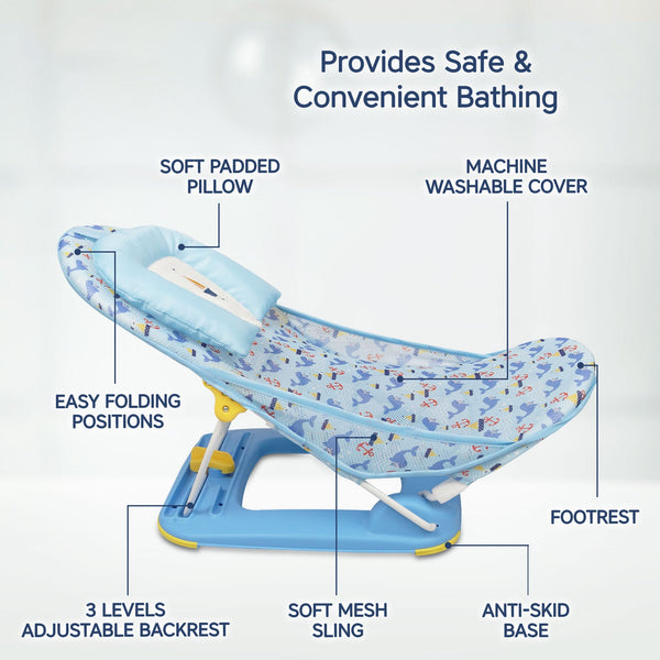 Hopop Anti-Skid Compact Baby Bather for Safe & Comfortable Bath Time - Dezine Kids
