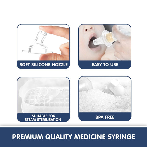 Hopop Multipurpose Baby Oral Medicine Dispenser / Feeding Syringe – White - Dezine Kids