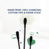 Hopop Black Charcoal Spiral Cotton Buds Paper Stem - 100 Pcs - Dezine Kids