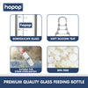 Hopop Premium Slim Neck Glass Feeding Bottle, BPA-Free - 250ml - Dezine Kids