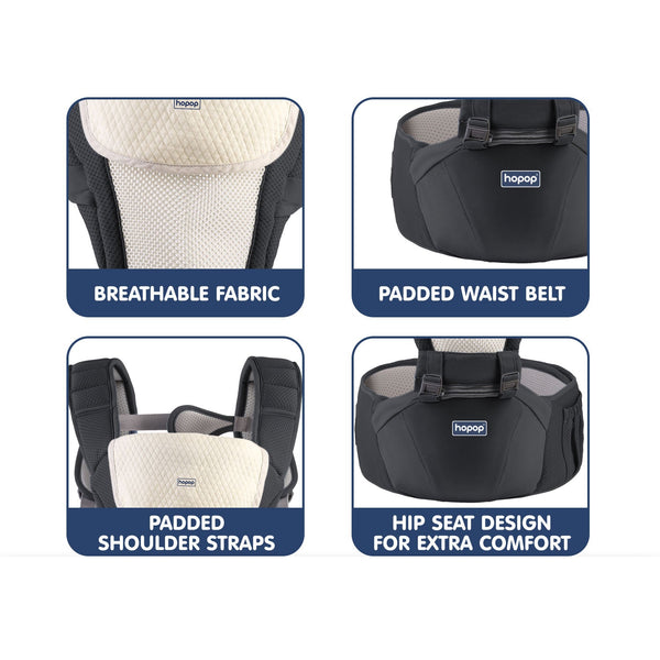 Hopop 5 in 1 Elegant Hip Seat Baby Carrier - Dezine Kids