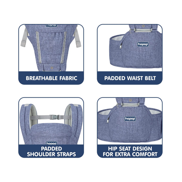 Hopop Elite 5 in 1 Hip Seat Baby Carrier - Dezine Kids