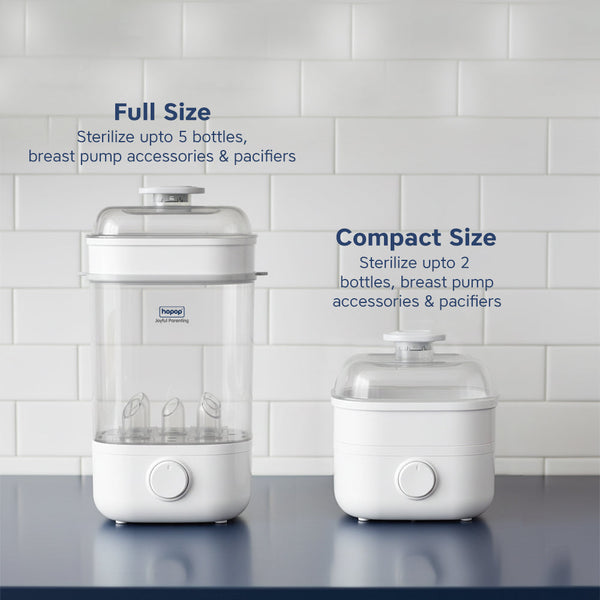 Hopop 2-in-1 Baby Bottle Steam Sterilizer, Compact & Travel-Friendly - Dezine Kids