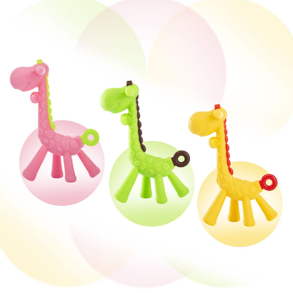 Hopop Silicone Giraffe Teether for Baby – Safe & Soothing Teething Toy - Dezine Kids