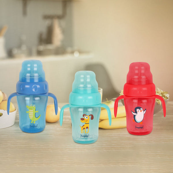 Hopop Spill-Proof Sipper Cup with Spout & Straw – 210 ml - Dezine Kids