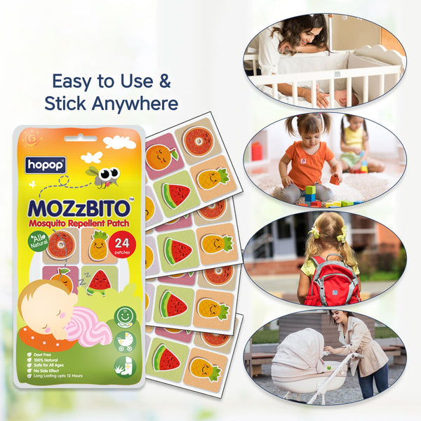 Hopop MoZzbito Mosquito Repellent Patches - Safe & Natural (Print May Vary) - Dezine Kids