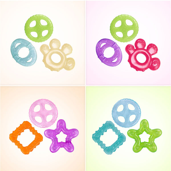 Hopop Multi-Textured, Water-Filled Cooling Teether – Pack of 3 - Dezine Kids
