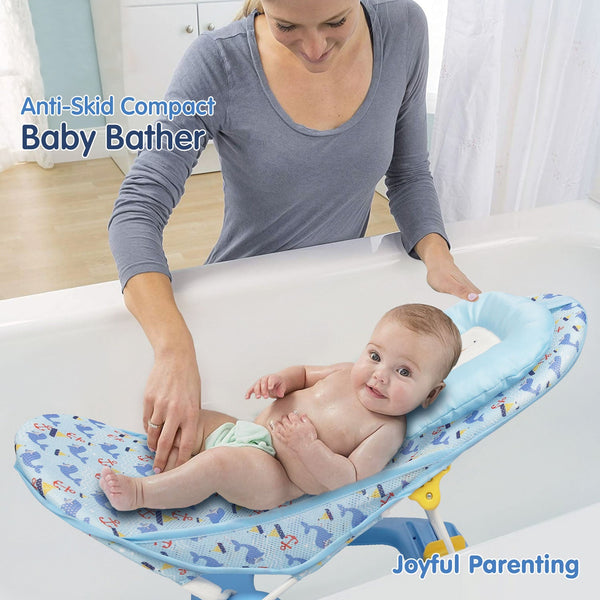 Hopop Anti-Skid Compact Baby Bather for Safe & Comfortable Bath Time - Dezine Kids