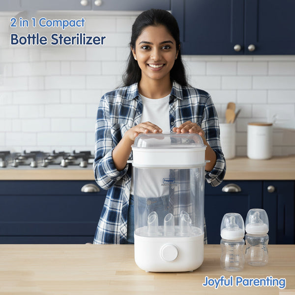 Hopop 2-in-1 Baby Bottle Steam Sterilizer, Compact & Travel-Friendly - Dezine Kids