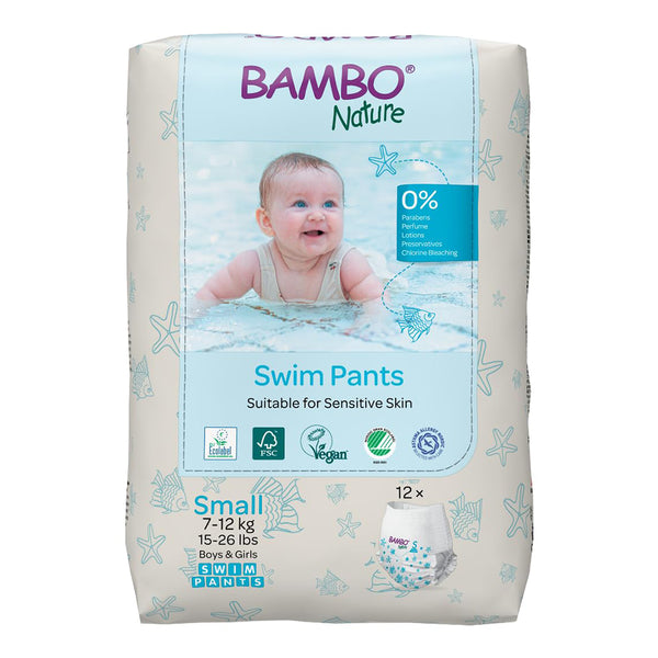 Bambo Nature Disposable Swim Diaper Pants, Size S (7-12 kgs) - Dezine Kids