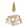 Plum Rectangular Picnic Table With Parasol (Natural)