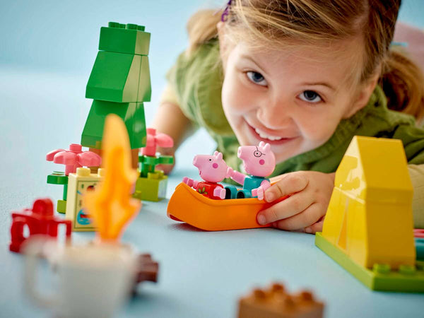 Lego Duplo Peppa Pig Camping Trip Building Playset with Canoe Toy, 2Y+ - Dezine Kids