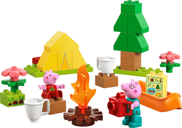 Lego Duplo Peppa Pig Camping Trip Building Playset with Canoe Toy, 2Y+ - Dezine Kids
