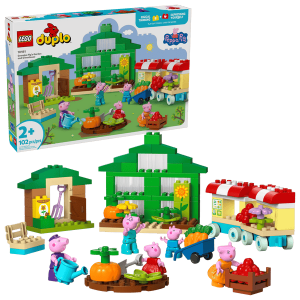 Lego Duplo Peppa Pig Grandpa Pig’s Garden and Greenhouse - Dezine Kids