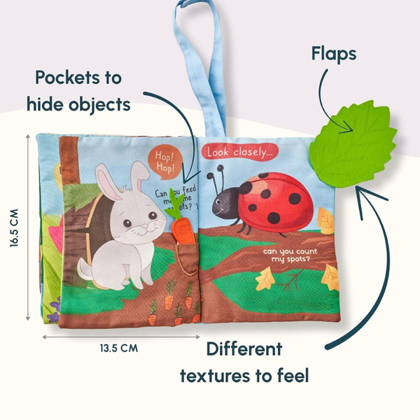 Curious Cub Peekaboo Crinkle Cloth Book for Babies - Dezine Kids