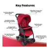 Simplicity Plus Stroller - Scarlet Red - Dezine Kids
