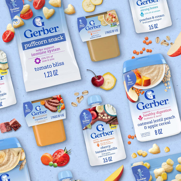 Gerber Cereal for Sitters, 6+ months - Oatmeal Lentil Peach Apple