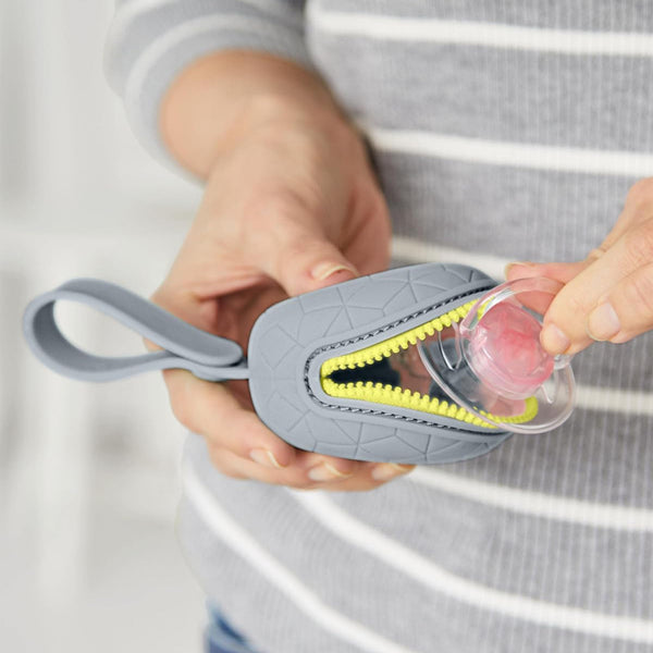Skip Hop Grab & Go Silicone Pacifier Holder - Grey