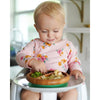 Avanchy Baby Bamboo & Silicone Suction Base Divided Plate + Spoon - Pink - Dezine Kids