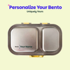 Basil 2 Compartment Stainless Steel Lunchbox with Plastic Lid - Kitty Party