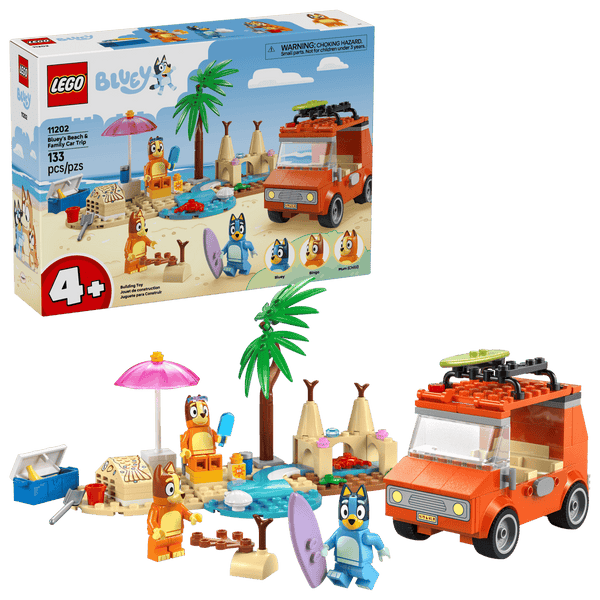 Lego Bluey Bluey's Beach & Family Car Trip 133 Pieces - Dezine Kids