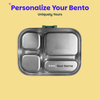Basil 4 Compartment Stainless steel Lunchbox with Plastic lid - Emerald Moss