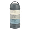 Beaba Stacked Formula Container, Airtight Multifunctional Storage Container, 4 Interchangeable Compartments, Microwave Safe - Blue/Mineral Grey - Dezine Kids