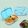 Basil 2 Compartment Stainless Steel Lunchbox with Plastic Lid - Wiggly Woof