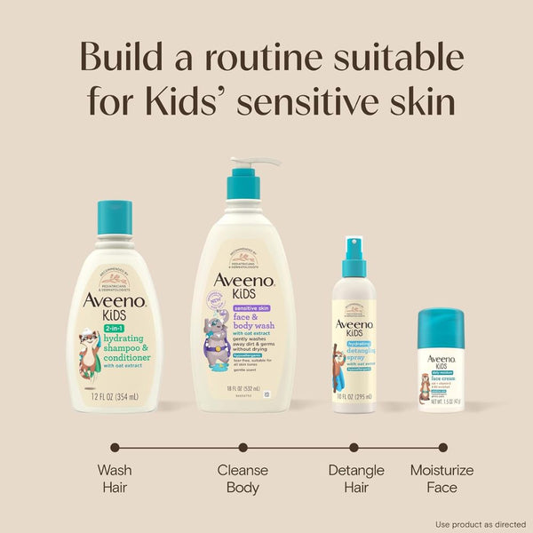 Aveeno Kids Sensitive Skin Face & Body Wash with Oat Extract - 532ml - Dezine Kids