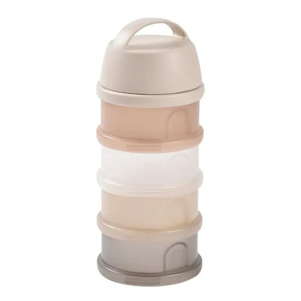 Beaba Stacked Formula Container, Airtight Multifunctional Storage Container, 4 Interchangeable Compartments, Microwave Safe - Clay - Dezine Kids
