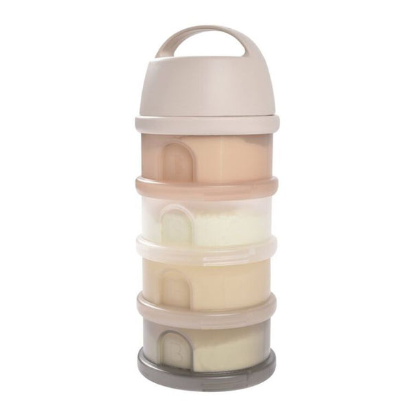 Beaba Stacked Formula Container, Airtight Multifunctional Storage Container, 4 Interchangeable Compartments, Microwave Safe - Clay - Dezine Kids