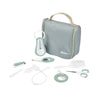 Beaba Grooming Kit, Hanging Toiletry Pouch with 9 Accessories - Sage Green