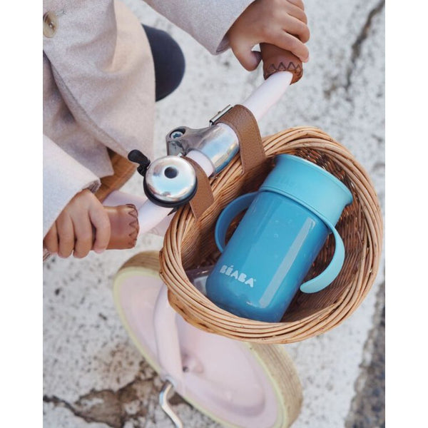 Beaba 360° Baby Learning Cup with Anti Drip Disc, Dual handle & Spillproof Sippy Cup for Toddlers, 340ml - Blue - Dezine Kids