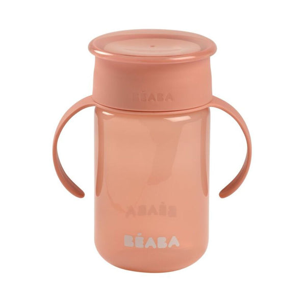 Beaba 360° Baby Learning Cup with Anti Drip Disc, Dual handle & Spillproof Sippy Cup for Toddlers, 340ml - Pink - Dezine Kids