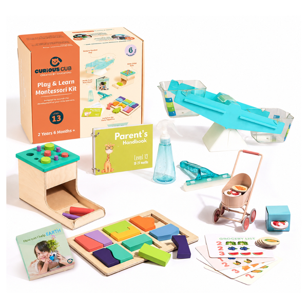 Curious Cub Montessori Wooden Play & Learning Activity Kit - Level 13 (30+M) - Dezine Kids