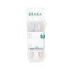 Beaba 1st Stage Silicone Spoon with Ultra Soft Tip, Gum Friendly, Ergonomic Handles, Set of 2 - Clay/Misty Green - Dezine Kids