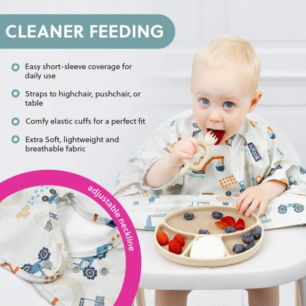 Bibado Short Sleeve Coverall Weaning Bib - Little Loader