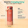 Basil Insulated Stainless steel bottle with Carry Handle - Coral Swirl