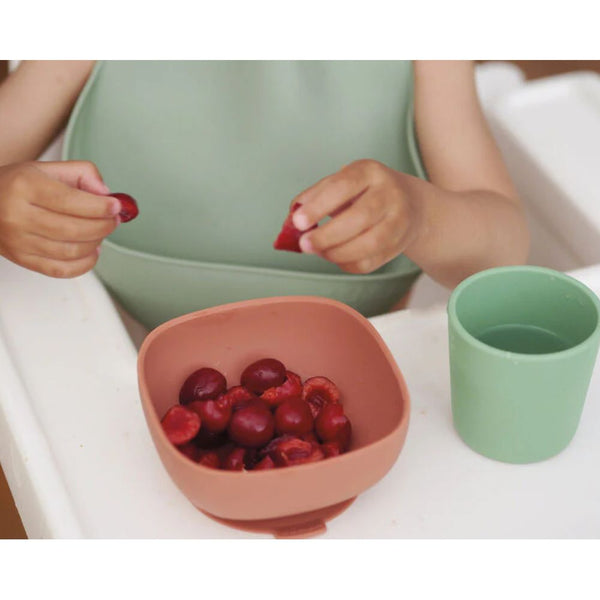 Beaba 4 Pieces Silicone Dinner Set - Mineral Grey