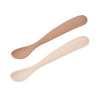 Beaba 1st Stage Silicone Spoon with Ultra Soft Tip, Gum Friendly, Ergonomic Handles, Set of 2 - Clay/Praline - Dezine Kids