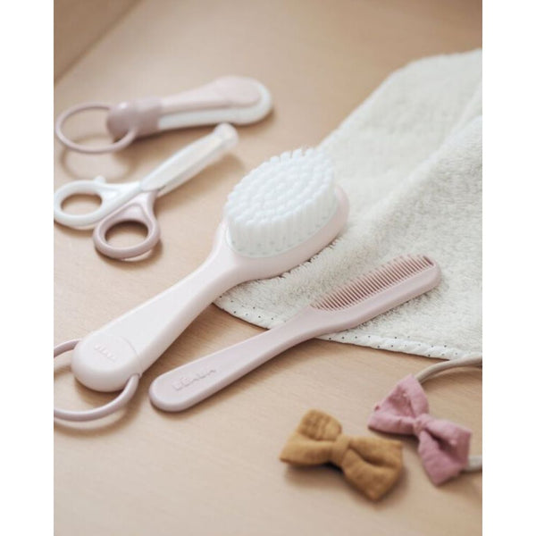 Beaba Baby Brush and Comb Set - Pink