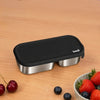 Basil Stainless Steel 2 Compartment Pickle & Dip Container - Classic Black