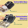 Basil 3+1 Compartment Stainless steel Lunchbox with Mini Box - Classic Black