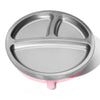 Avanchy Baby Stainless Steel Round Divided Plate with Silicone Suction Base - Pink