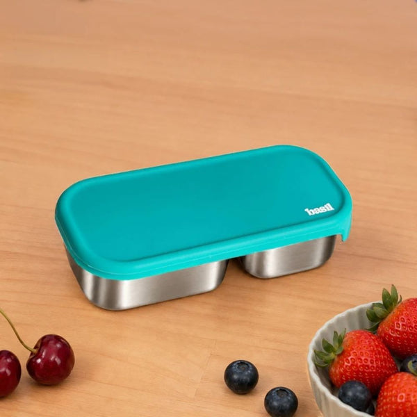 Basil Stainless Steel 2 Compartment Pickle & Dip Container - Green