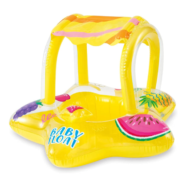 Intex Kiddie Inflatable Pool Float with Sunshade - Yellow - Dezine Kids